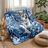 Winter Tiger Journey 1 Theme Blanket Lightweight Warm Flannel Blanket Decorative Throw Blanket for Home Decoration