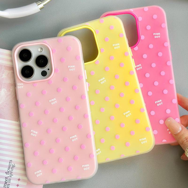 Skinny iPhone 16 Case Compatible and fits 15 14 13/12/11promax /xsmax/xr Polka Dot Dopamine