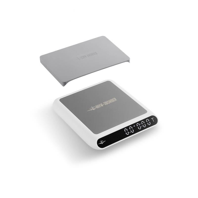 JUSTINLAU Smart Espresso Coffee Scale Professional Pour Over Drip Electronic Coffee Scale with Timer LED Display Barista Tools белый