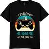 Vintage Short Sleeve Shirt Breathable Women Oneck t shirt Vintage Leveled Up To Husband Est 2021 Everyday Teenagers Tee shirt