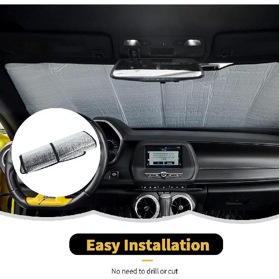 Windschutzscheiben-Sonnenschutz Sonnenschutz Hitzeschild Fenster-Sonnenblende Matte für Chevrolet Camaro 2016-2023