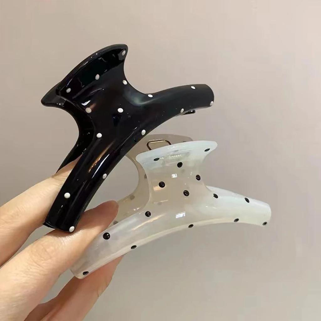 1/2pcs/Set Women's Elegant Sweet Bow Polka Dot Large Hair Claw Clips,For Women's Daily Use,Valentine's Day