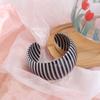 Black-and-White Contrast Striped Bangle Wide Thick Retro Cuff Bangle Striped Bracelet Daliy Wear