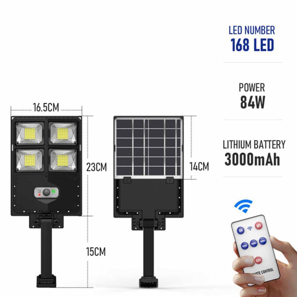 Solar Street Light with Motion  – Outdoor  Integrated Lamp, Remote Control Wall & Garden Light
