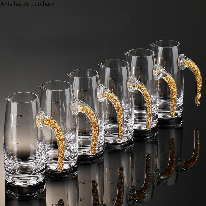 Crystal Glass Wine Glass Set Flagon Hip Flasks Wine Dispenser Drinkware Wine Set with Wooden Stand Spirits Winecup Wine Glasses
