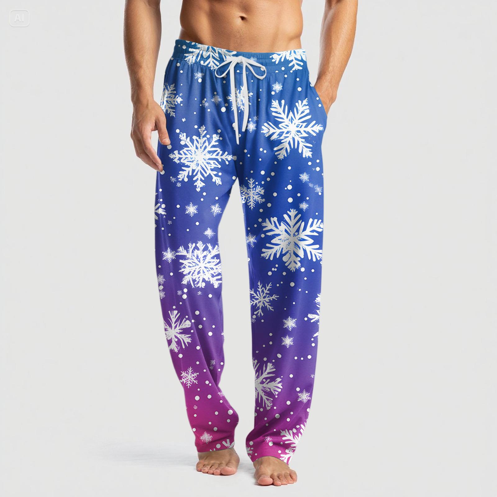 

Мужские вязаные модные брюки с принтом, карманами, повседневные, пижамные XL