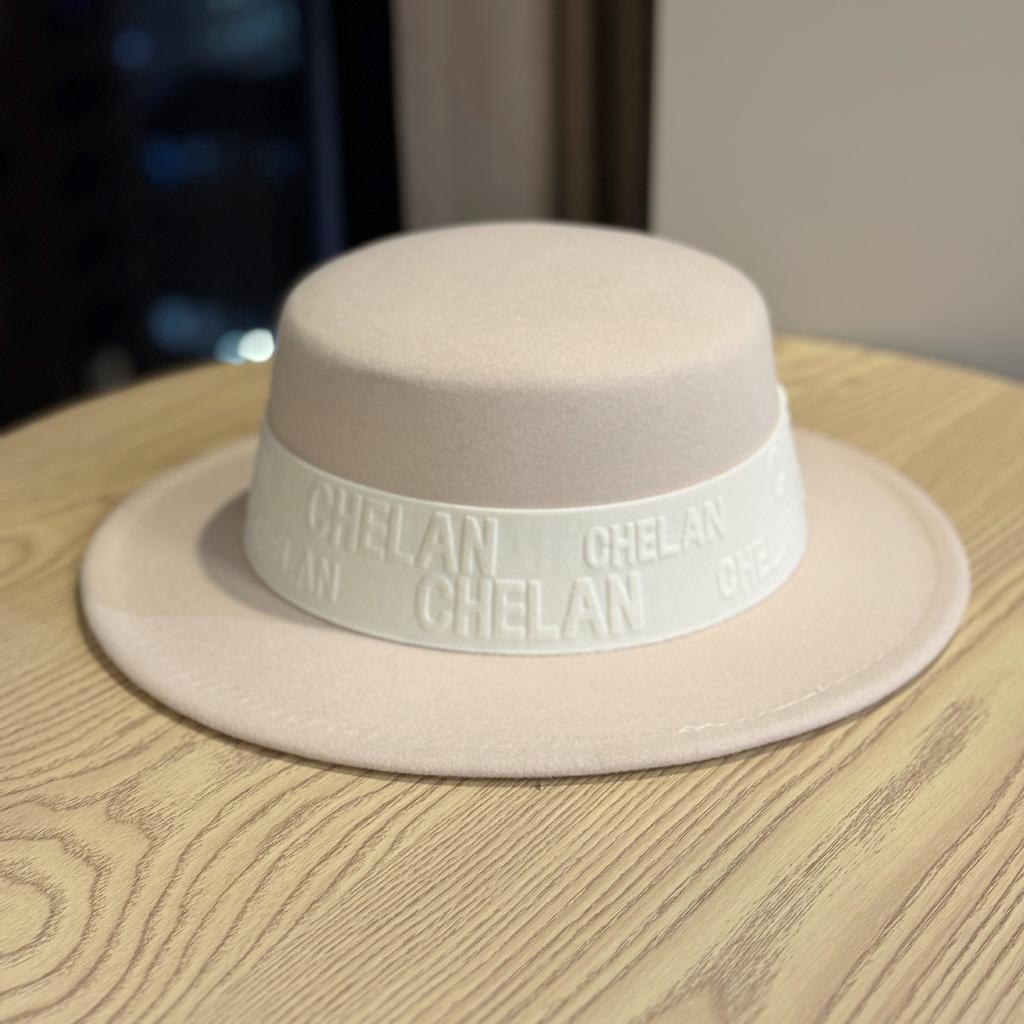 Wool Letter Hat for Women Autumn and Winter Ins Korean Style Versatile Flat Top British Style European and American Fashion Flat Brim