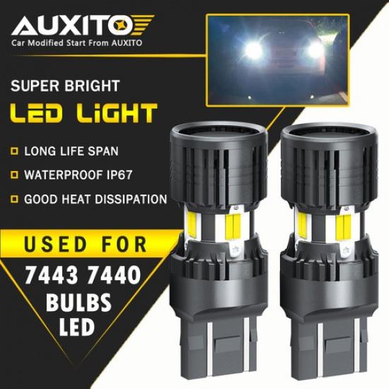 7443 7440 СВЕТОДИОДНЫЕ ЛАМПОЧКИ ПОВОРОТНИКОВ ЗАДНЕГО ХОДА СВЕРХЪЯРКИЕ БЕЛЫЕ 4KP8 EOA