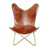 Arm Leather Butterfly Chair-Handmade Indian Home Decor Comfortable Chair