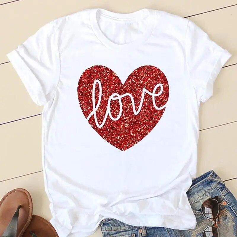 Women Avocado Love Sweet 90s Short Sleeve Graphic Tee T-shirts Female Ladies Fashion Casual Clothing Summer Tshirt Clothes