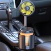 USB Car Fan with Light Adjust Speed 360 Degree Rotating Perfect for Camping Traveling Cup Holder
