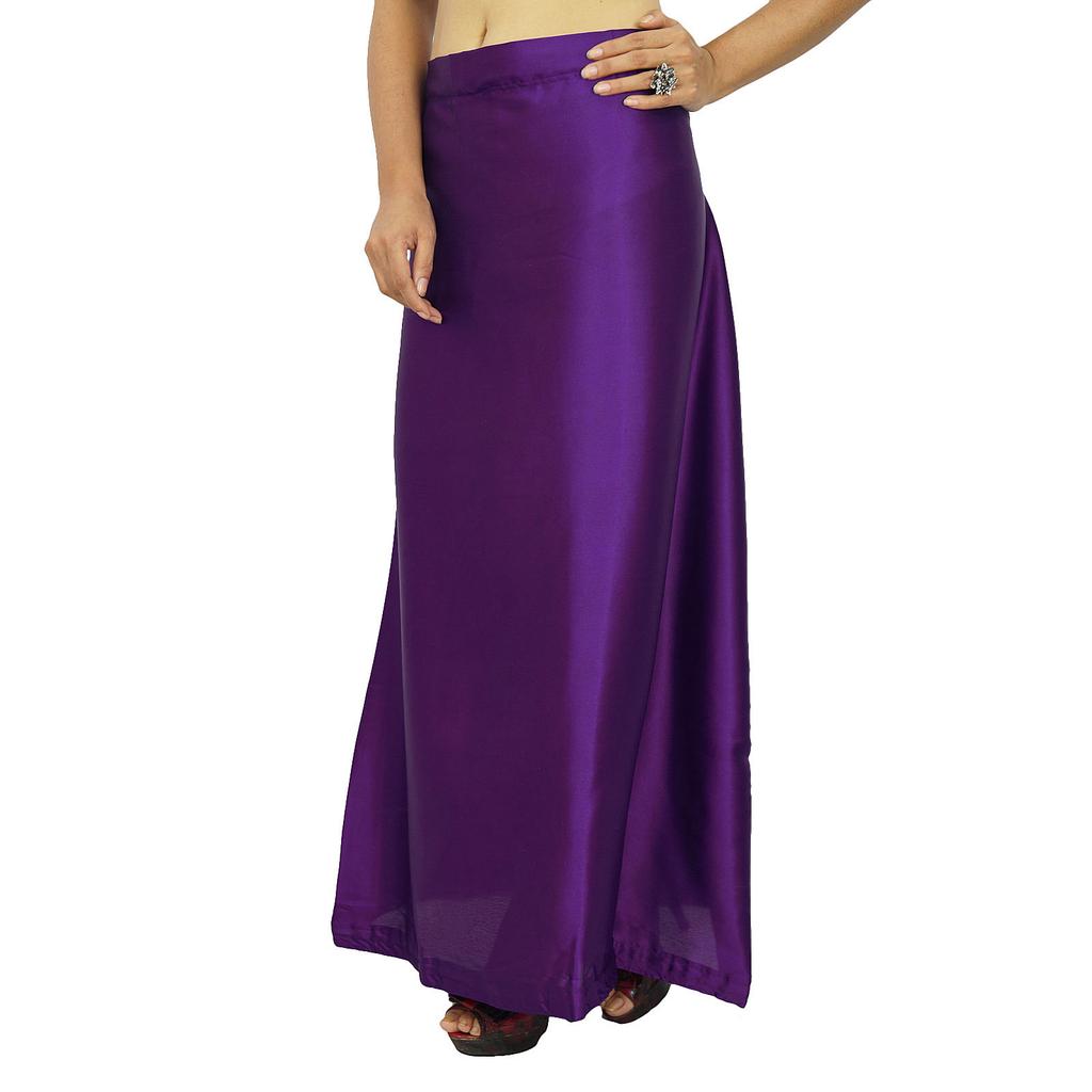 Indian Satin Silk Petticoat Bollywood Solid Inskirt Lining For Sari