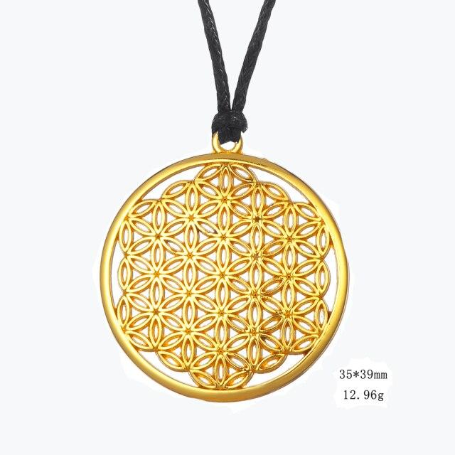 Bloem van het leven roestvrij staal kristallen hanger ketting Metatron heilige geometrie symbool ketting sieraden bijoux femme N4833S02  36