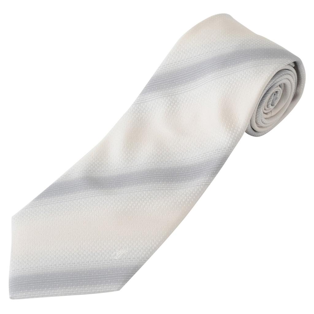 [Fortuna Tokyo] Necktie FT-T12. Horizon Nishijin-ori Wedding Tie (with pocket square) Men's Silver Necktie (Blade width 8cm, Length 142cm)