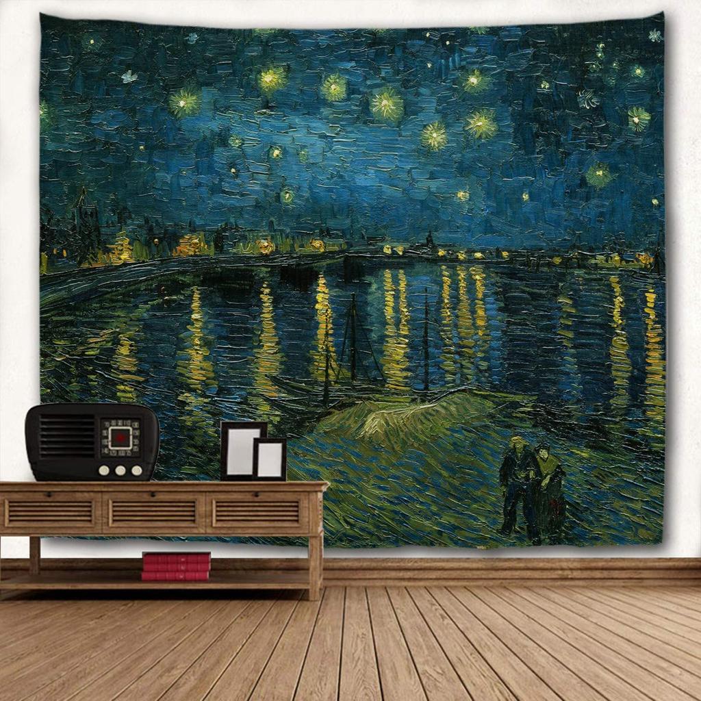 VIKAMA Notte Stellata Arte da Parete Decorazione per la Casa Arazzo Soggiorno Camera da Letto Bagno Cucina Dormitorio