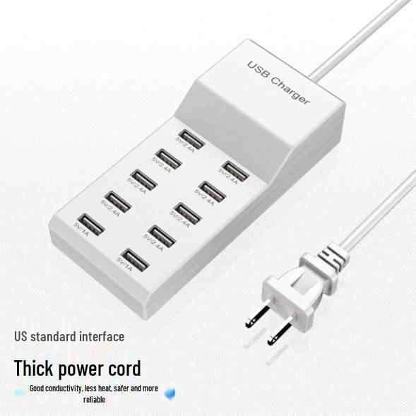 12-Port High-Power Multi-Functional Smart USB Charger for Phones