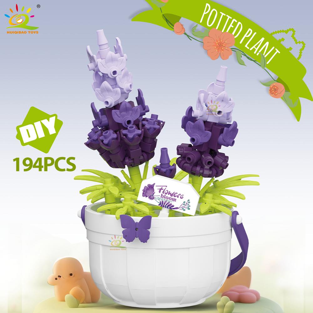 Non-Toxic Moc Flower Micro Building Block Diy Rose Sunflower Pot Bouquet Mini Diamond Model Brick Toy For Children Desk Decor.