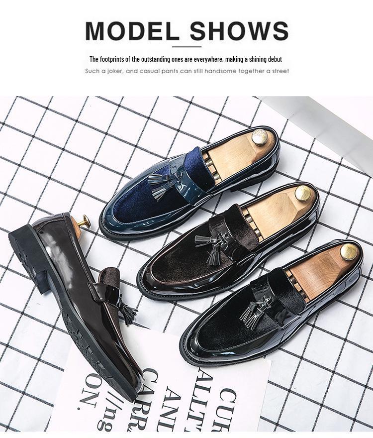 Ανδρικά Loafers με Φούντες Extra Μεγάλα: Παπούτσια Οδήγησης Slip-on από Λουστρίνι, Μεγέθη 38-48.