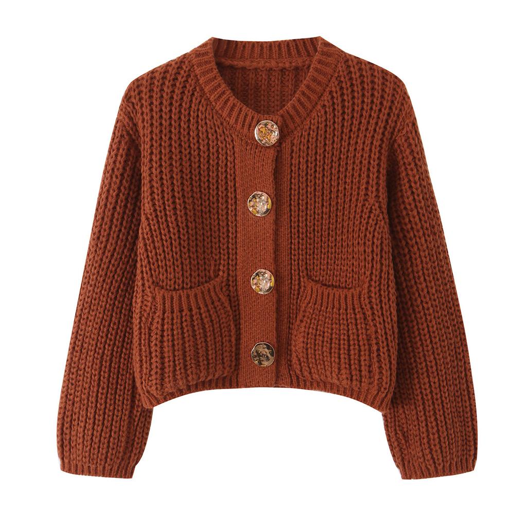 Beautiful Style, Wholesale Women's Clothing, Fashionable and Versatile Temperament, Casual Design, Solid Color Thick Needle Sweater.