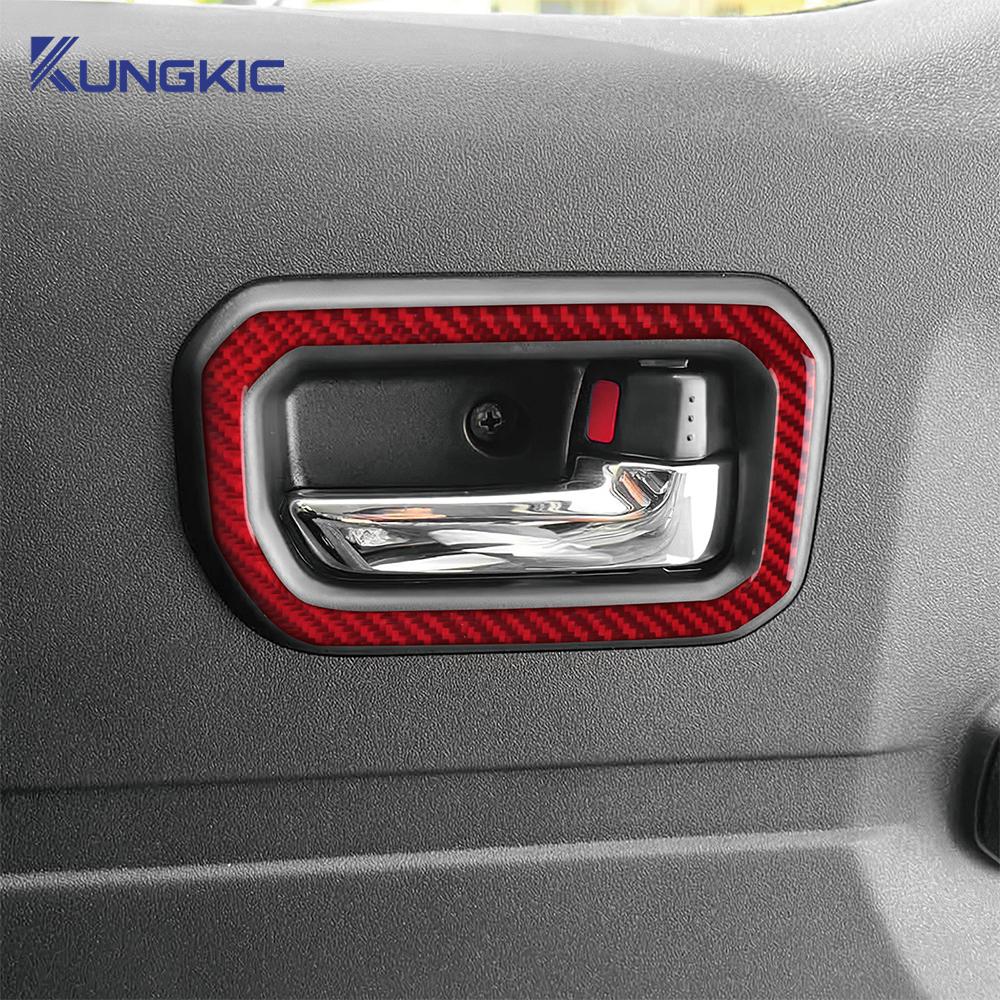 Real Soft Carbon Fiber Sticker For Suzuki Jimny 2019 2020 2025 2025 2025 2025 2025 LHD RHD Car Door Inner Handle Frame Trim