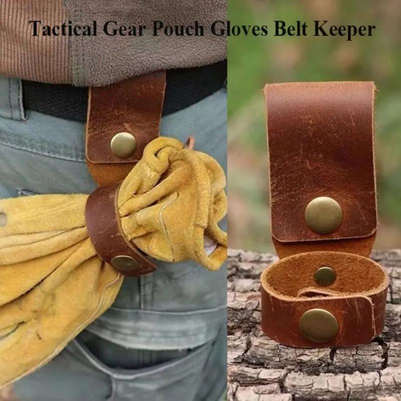 1pc Outdoor Portable Leather Glove Clip Creative Waist Hanging Glove Storage Ring Multifunctional PU Leather Storage Hook