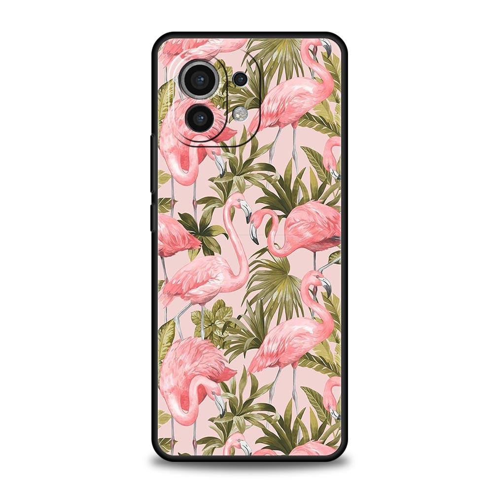 Pink Roter Flamingo Handyhülle Für Xiaomi 13 12 11 Lite 12T 11T 10T 9T Mi Poco X5 M4 M3 X4 X3 Pro F5 F4 F3 GT 5G Schwarze Abdeckung Hülle