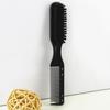Double-Sided Comb Brush Black Small Beard Styling Brush Professional Shave Beard Brush Barber Vintage Oil Head Shape Carving Cleaning Brush