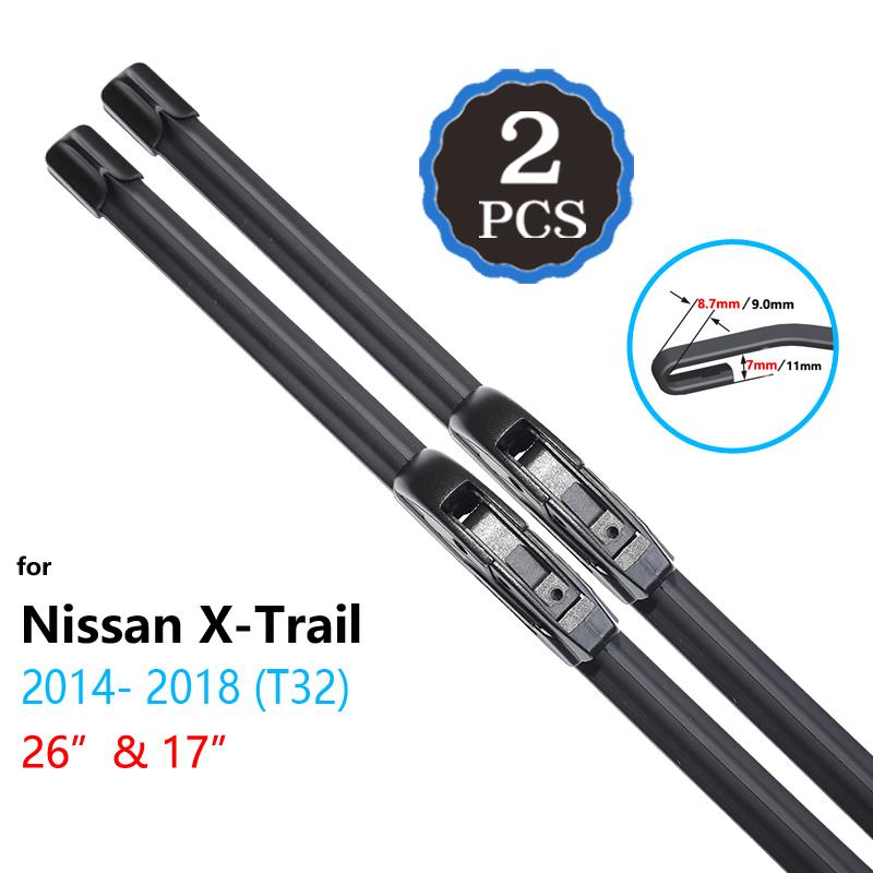 for Nissan X-Trail Xtrail 2001~2018 T30 T31 T32 Wipers Blades Car Accessories Windshield Brushes 2002 2007 2013 2014 2015