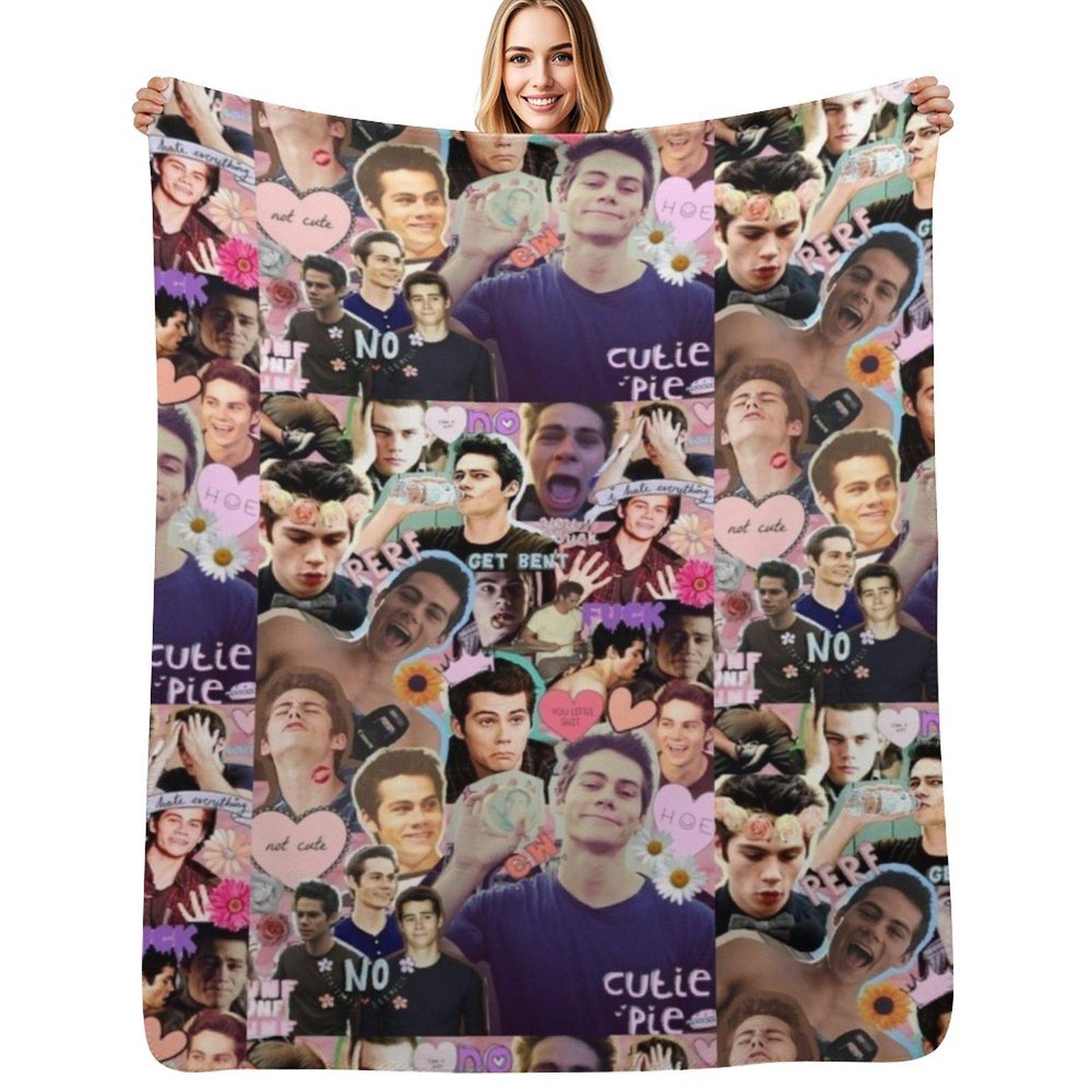Exquisite Fashion Items Unisex White Dylan O’brien Collage Throw Blanket Soft Solid Color Blanket For Couch Bed