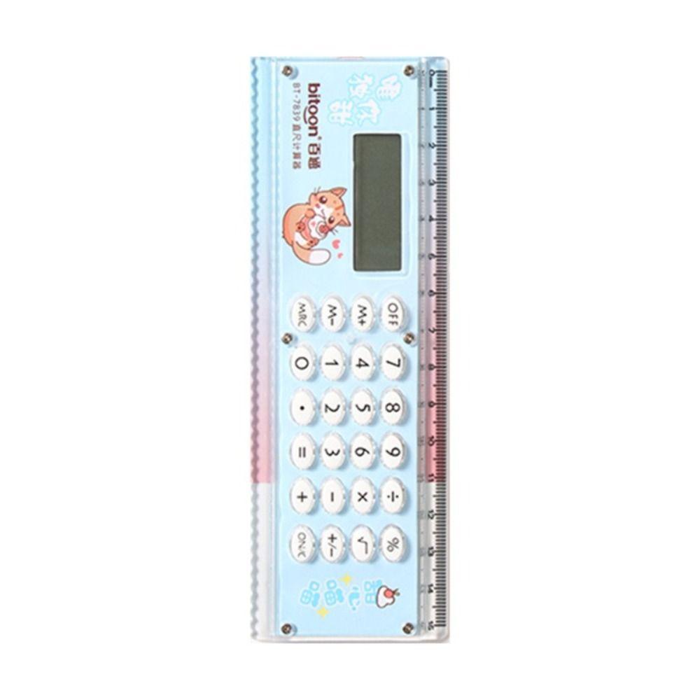 2-in-1 Calculator Ruler with 8 Digit Calculator Drawing Tool Straightedge  School Office