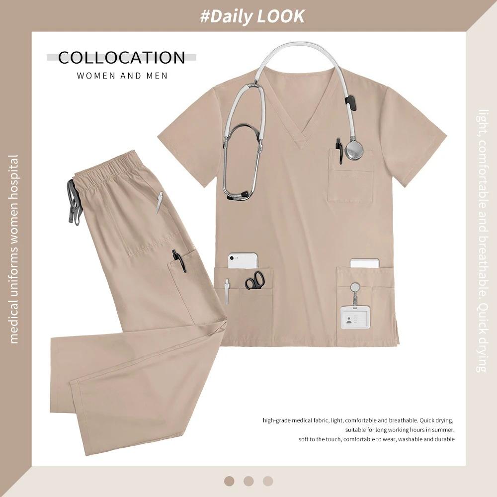 NiaaHinn Anesthetist Nursing Uniform Suit Unisex Spa Beauty Work Clothes Women Scrub Set Pet Clinic Medical Doctor Work Clothing