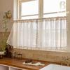 Bu Baba American-Style Bamboo Linen Tassel Curtain for Bedroom, Living Room, and Kitchen