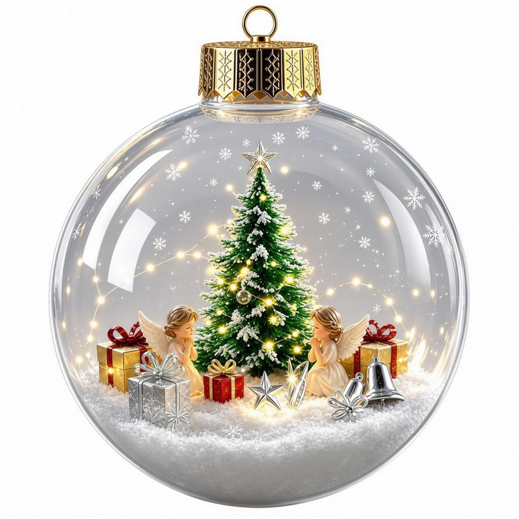 Acrylic Christmas Pendant Acrylic Holiday Hanging Decoration Led Hanging Bauble Delicate Christmas Ball Ornament For Entryway