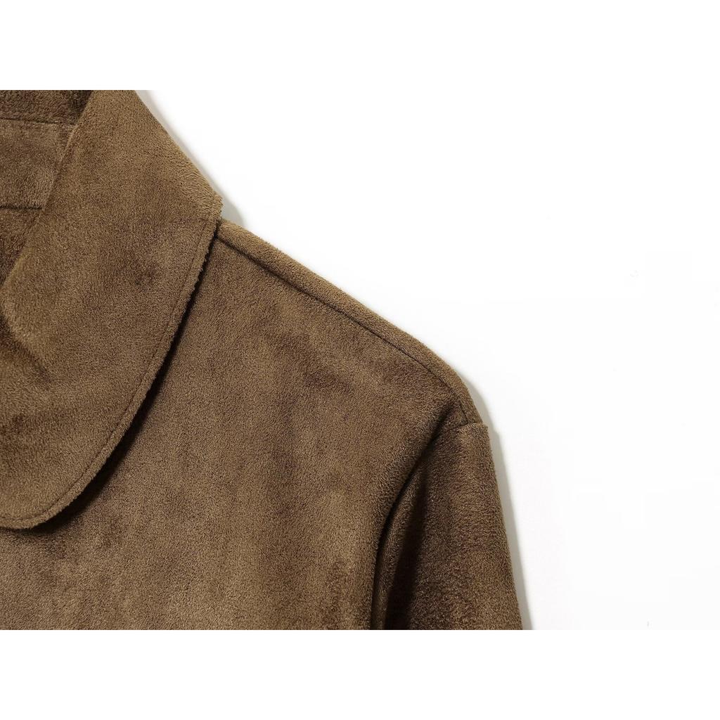 Fashionable Women's Lapel Long-sleeved Suede Textured Jacket Coat For Women