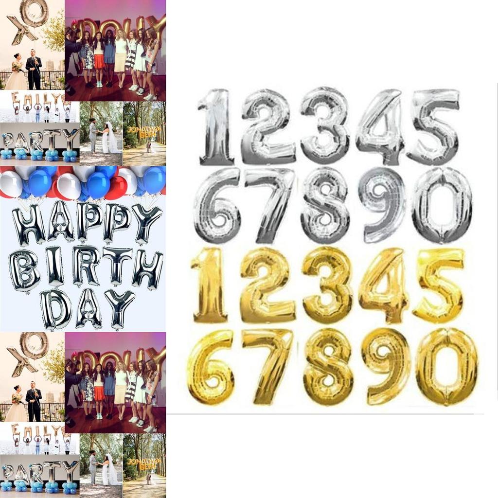 Elegant 40 Inch Gold And Silver Number Foil Balloons For Kids Birthday Parties