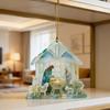 Nativity Ornament for Christmas Tree Acrylic Christian Nativity Scene Hanging Decoration Religious Suncatcher for Home Window Decor