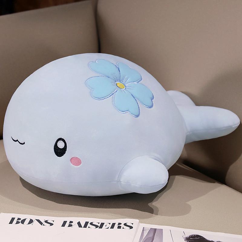 Adorable Pink And Blue Whale Plush Toy Soft Cuddly Stuffed Animal Pillow