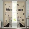 Cat Paw Retro Cute Window Curtains Sheer Chiffon Tulle Curtain Home Living Room Backdrop Decoration