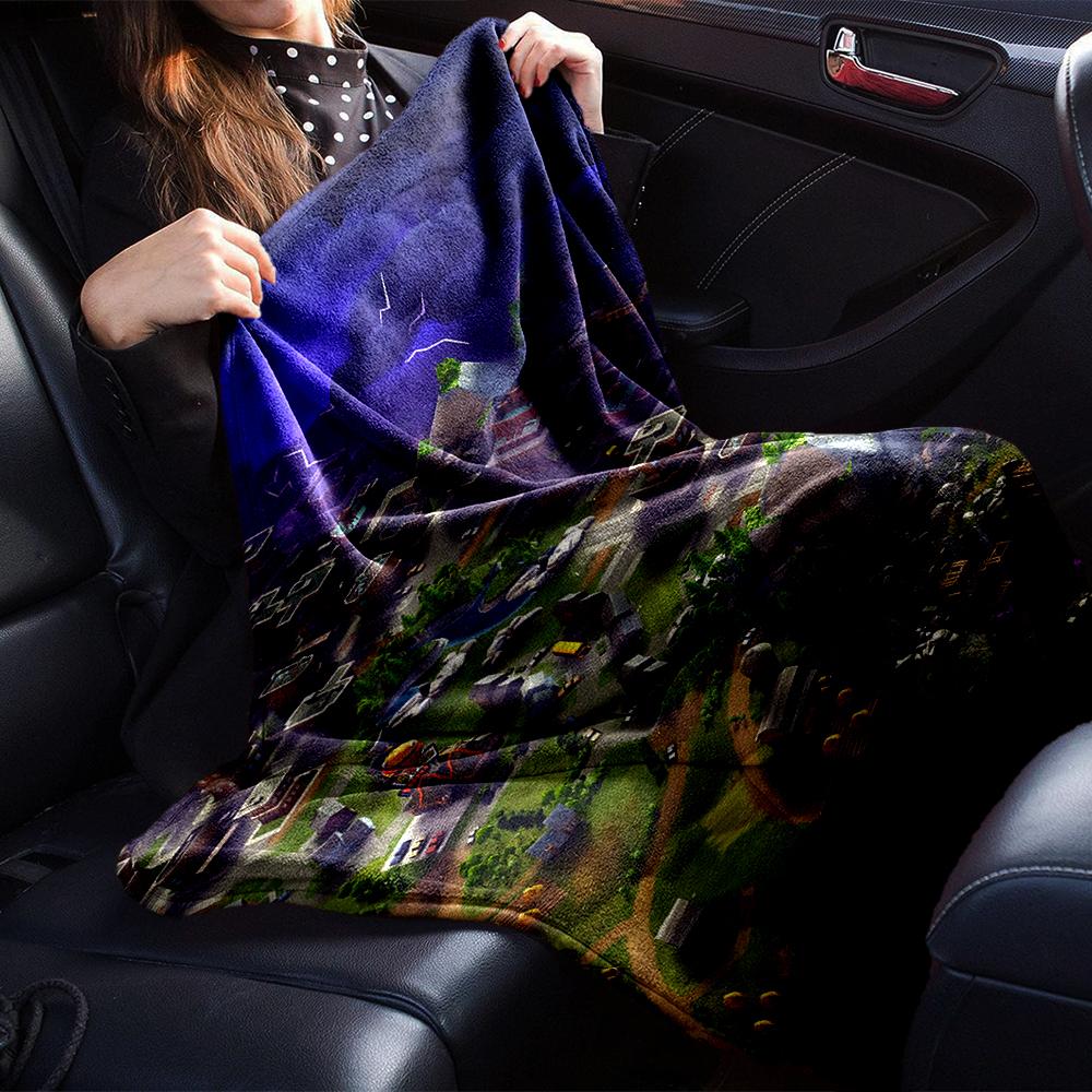 City Stormy Skies Blanket Soft Throw Blanket For Home Bedroom Bed Sofa Travel Office Solid Christmas Blanket