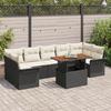 8-piece vidaXL Garden Sofa Set with Cushions Black Poly Rattan, vidaXL 2-seater Garden Sofa 3358035