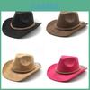 Western Cowboy Hat With Suede Leather For Men And Women In Folk Style