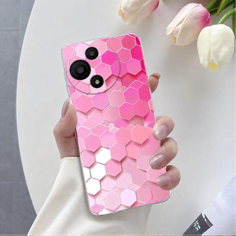 For TCL 60R 5G T519H 2025 Case Flower Marble Phone Case For TCL 60 SE 605 T517H Funda Transparent Soft Silicone Protect Cover