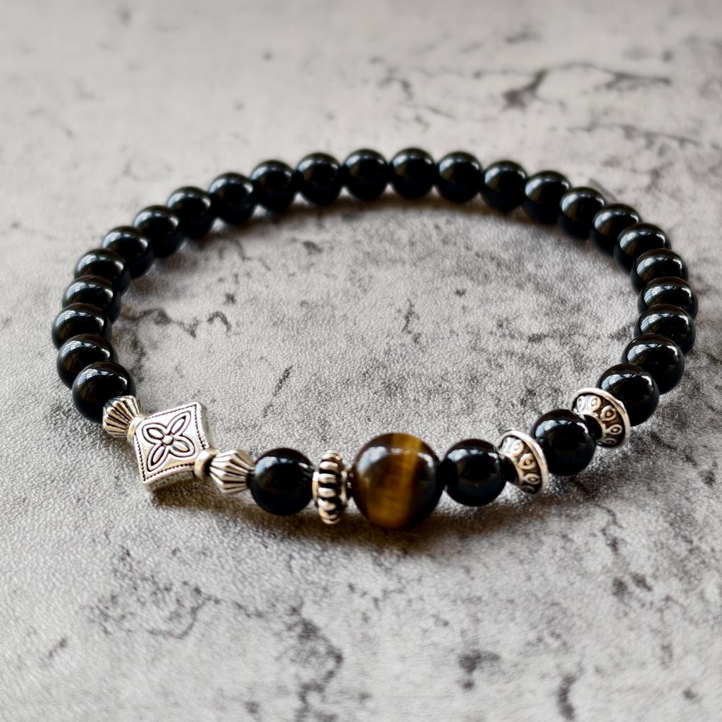 Naturstein Armband 6mm Perlen Natur 7A Tigerauge Lavastein Glücksarmbänder Für Frauen Männer Schmuck Pulseras Homme