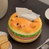Figure Model Burger Dog Tissue Box Decorative Collectible Cute Tissue Box Ornament Cartoon Anime Hamburger Fun Tissue Box