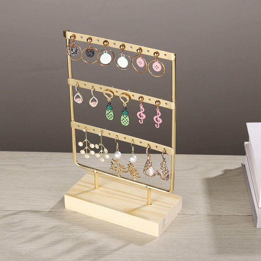 3-Tier Earring Display Holder Metal Ear Stud Rack Earring Organizer Jewelry Holder  Gift