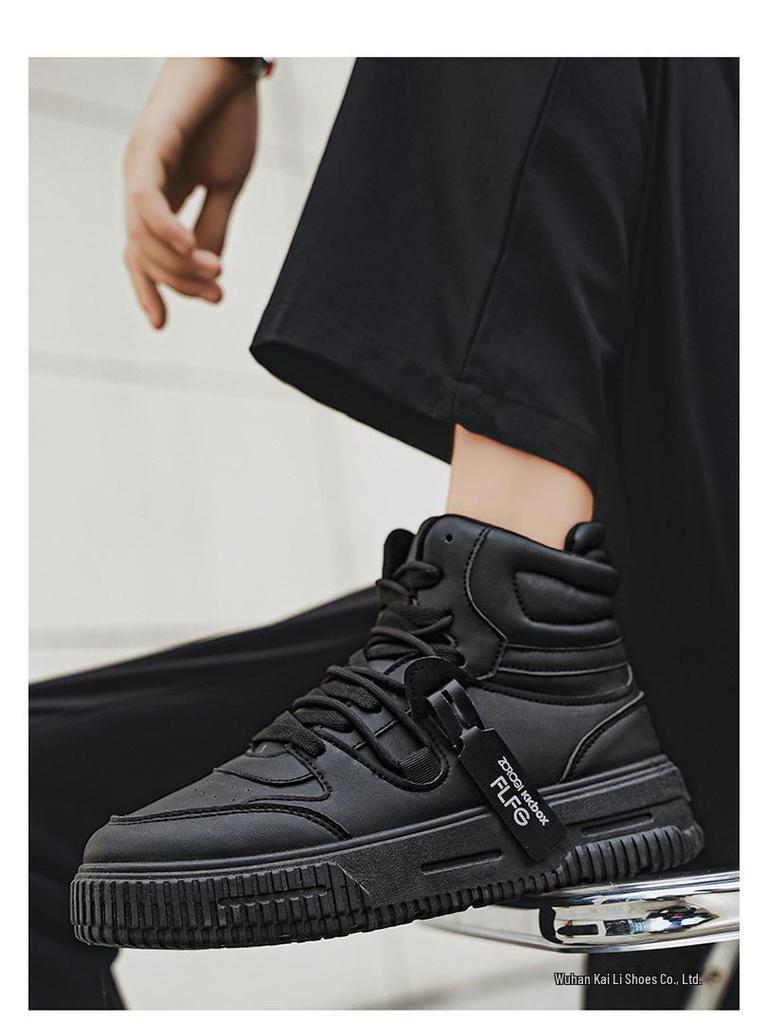 High-Top Comic Con Weiße Schuhe mit 10cm Innenhöhenerhöhung, 12cm Dicke Sohle - Trendige Koreanische Style Freizeit Sport Board Sneaker