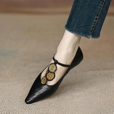 Luxury Designer Rome Women Shoes Flats Shallow Elegant Dress Shoes Summer 2025 New Pointed Toe Fashion Walking Female