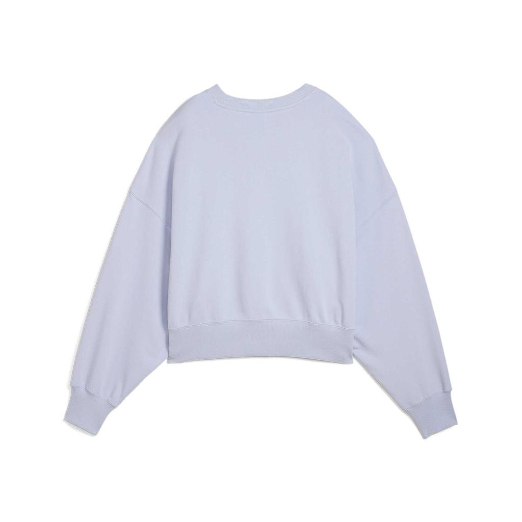 Puma Comfortable Solid Color Logo Casual Round Neck Long Sleeve Sweatshirt Women Sweatshirt Purple 633562-47