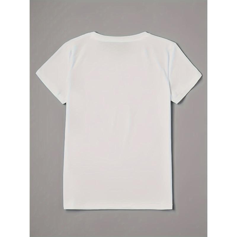 Europäische Größe Damen Schmetterling Grafikdruck T-Shirt Kurzarm Rundhalsausschnitt Lässiges Oberteil Frühling Sommer Kleidung