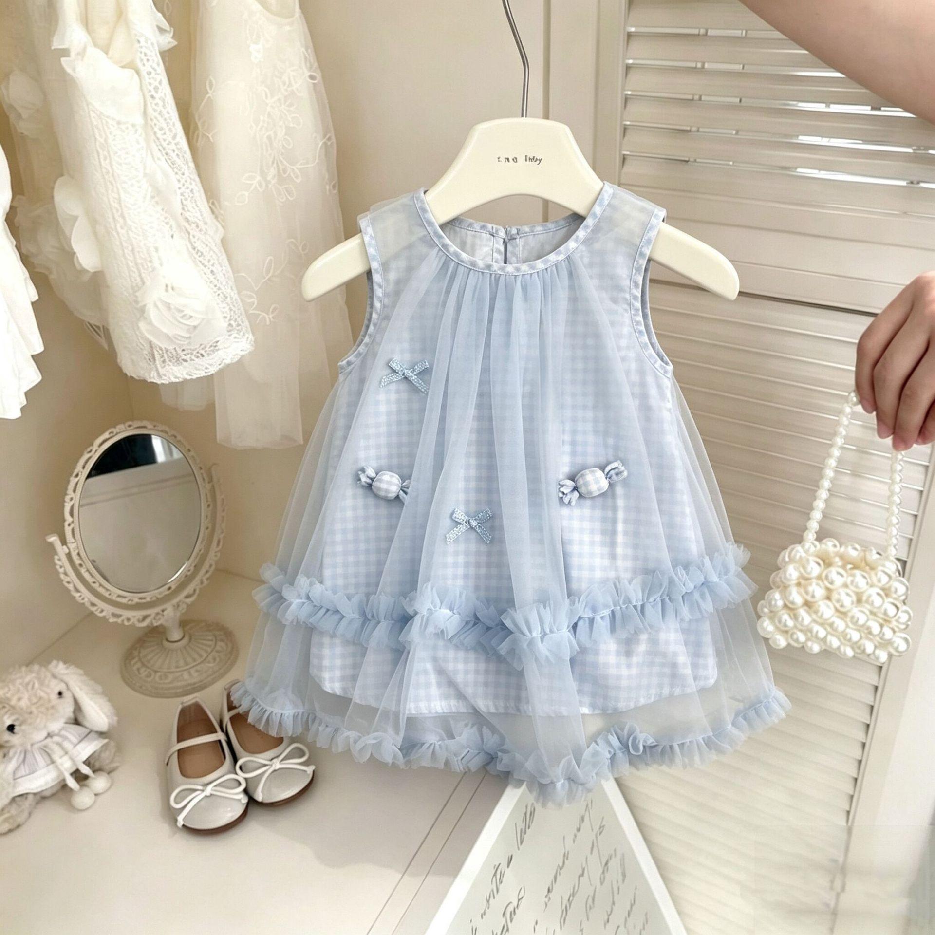 Girls Summer Gradient Tulle Princess Dress Baby Girl Mesh Party Dress Sweet Puffy Sundress For Kids 80cm